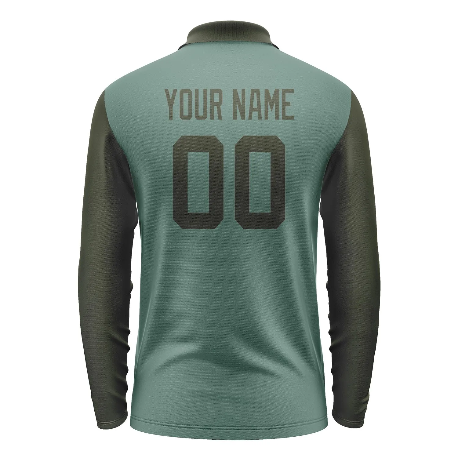 Custom Blue Green Olive Long Sleeve Polo Shirt sold by Tailorly product image thumbnail 3