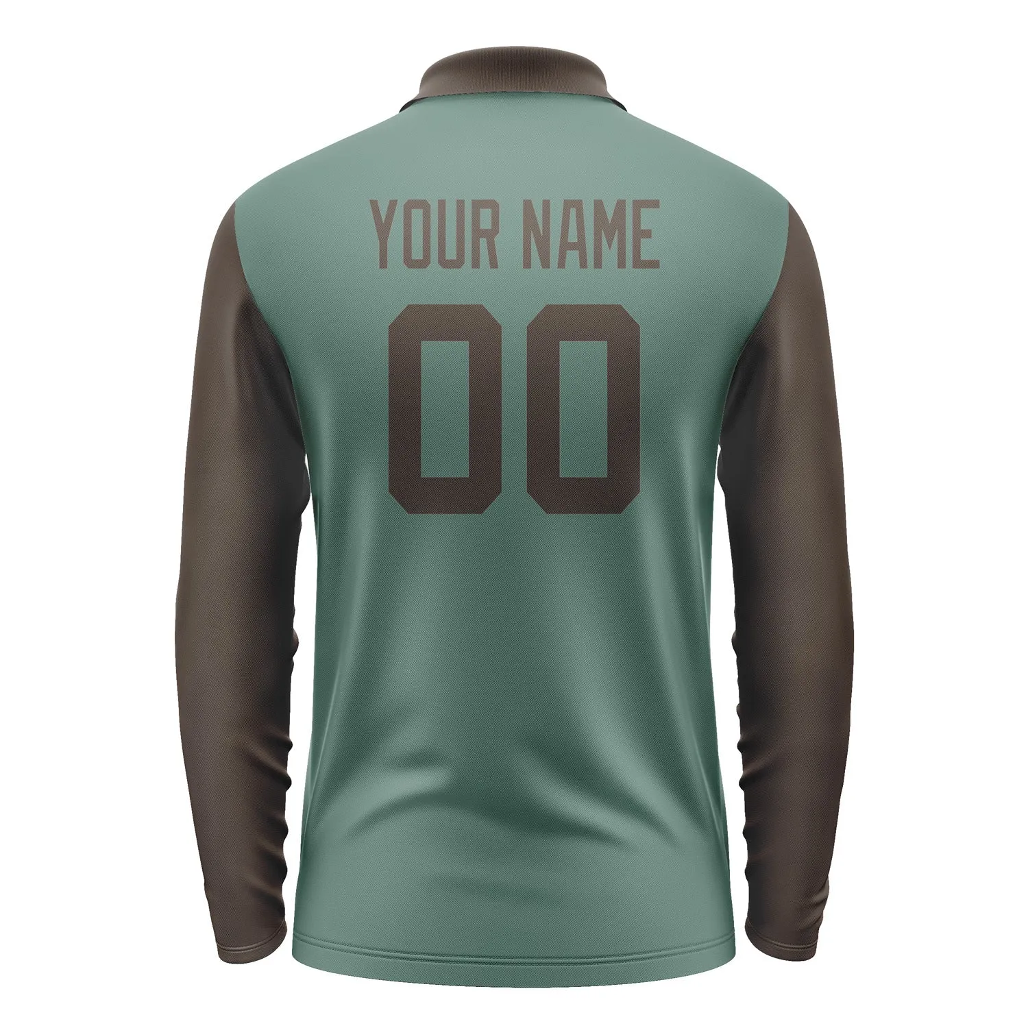 Custom Blue Green Brown Long Sleeve Polo Shirt sold by Tailorly product image thumbnail 3