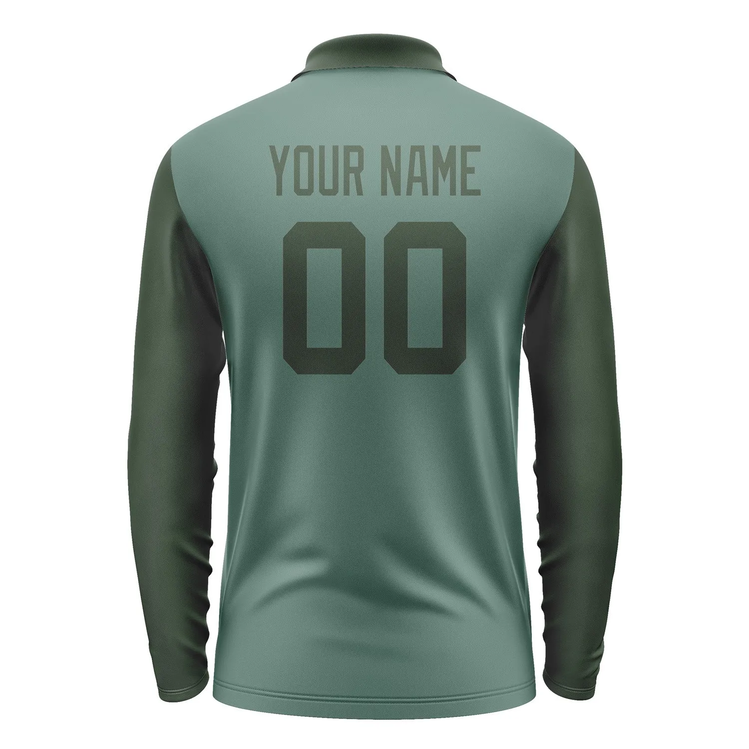 Custom Blue Green Dark Green Long Sleeve Polo Shirt sold by Tailorly product image thumbnail 3