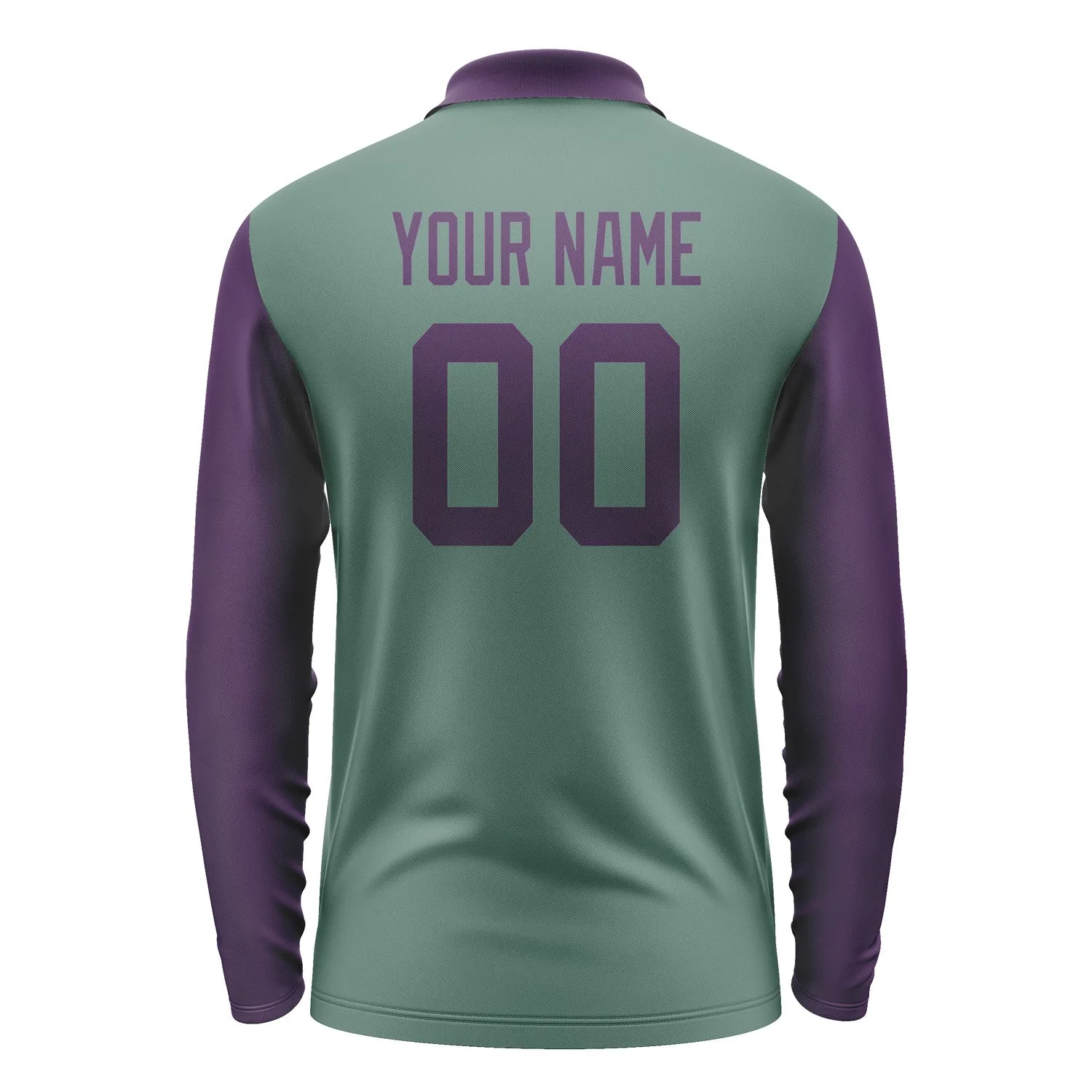 Custom Blue Green Purple Long Sleeve Polo Shirt sold by Tailorly product image thumbnail 3