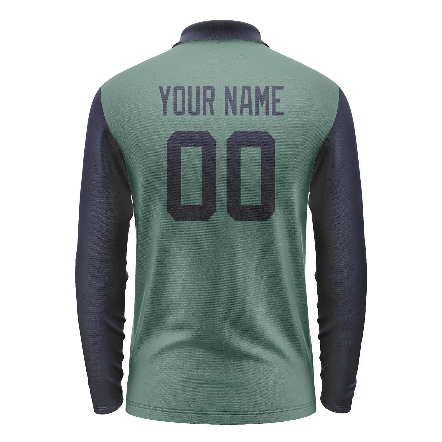 Custom Blue Green Navy Long Sleeve Polo Shirt sold by Tailorly product image thumbnail 3
