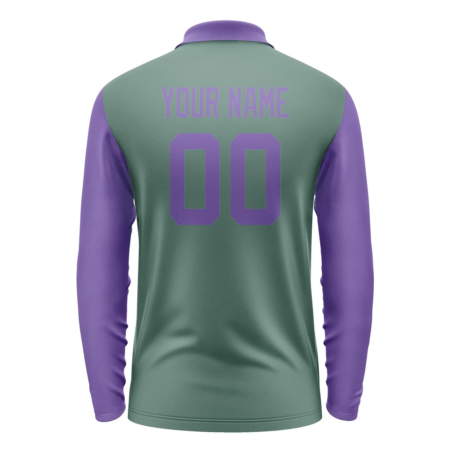 Custom Blue Green Light Purple Long Sleeve Polo Shirt sold by Tailorly product image thumbnail 3