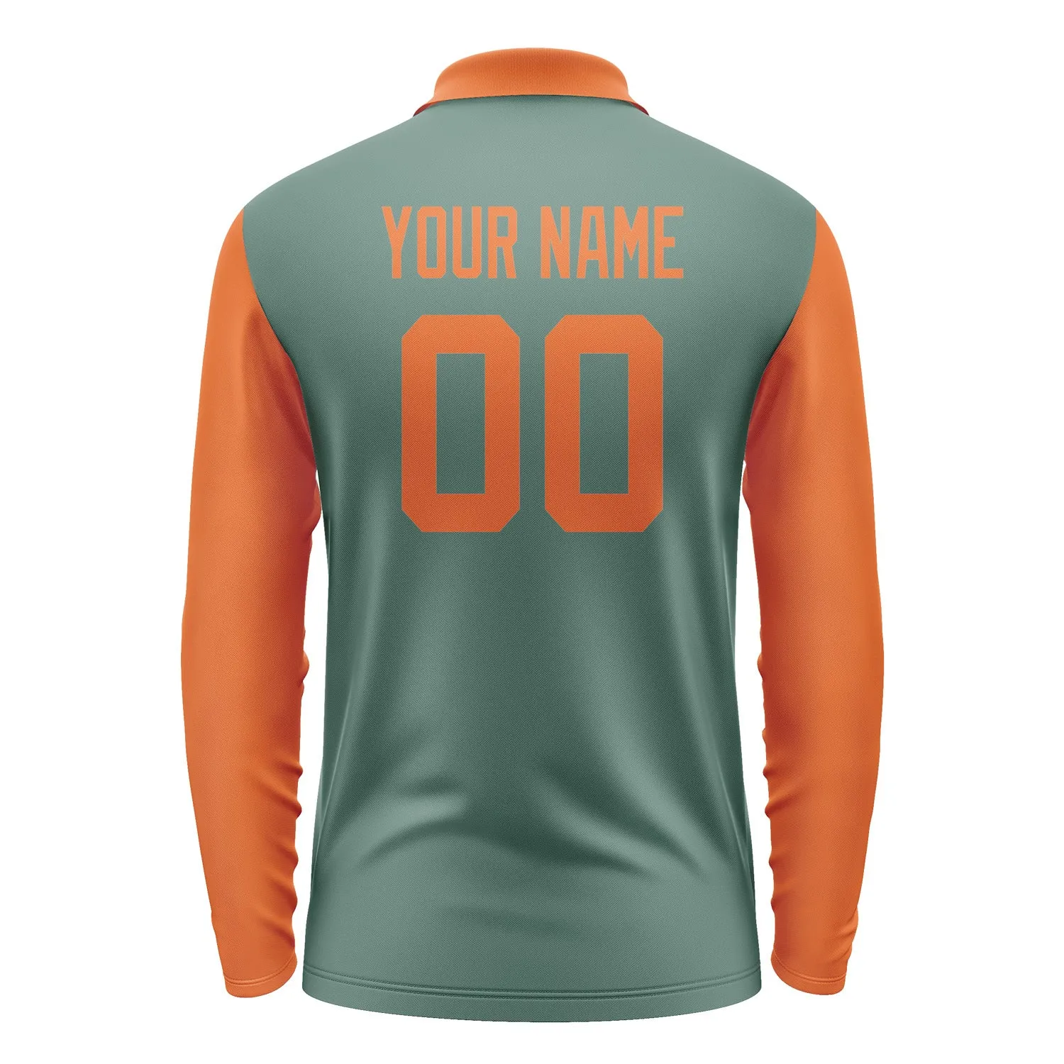 Custom Blue Green Orange Long Sleeve Polo Shirt sold by Tailorly product image thumbnail 3
