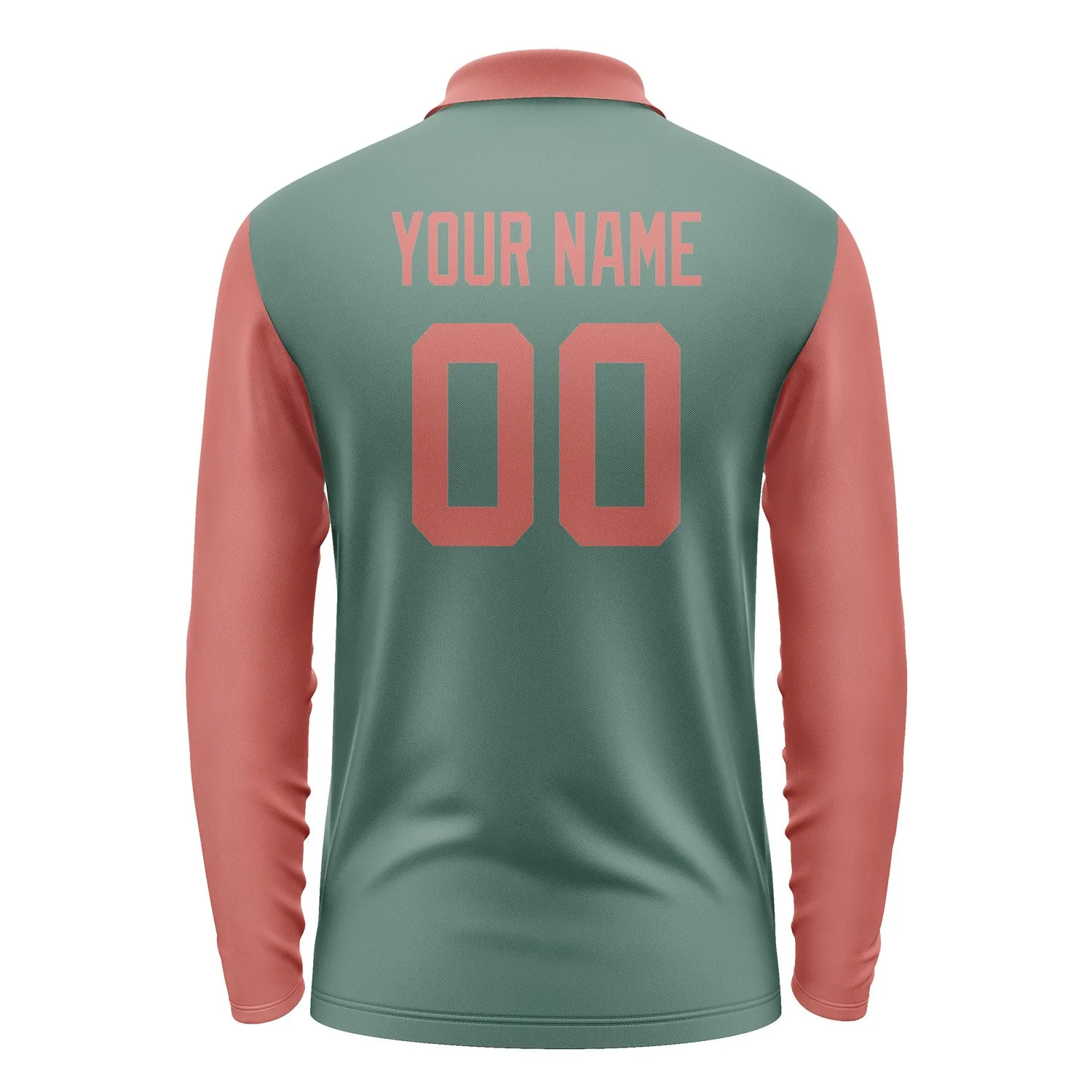 Custom Blue Green Copper Rose Long Sleeve Polo Shirt sold by Tailorly product image thumbnail 3