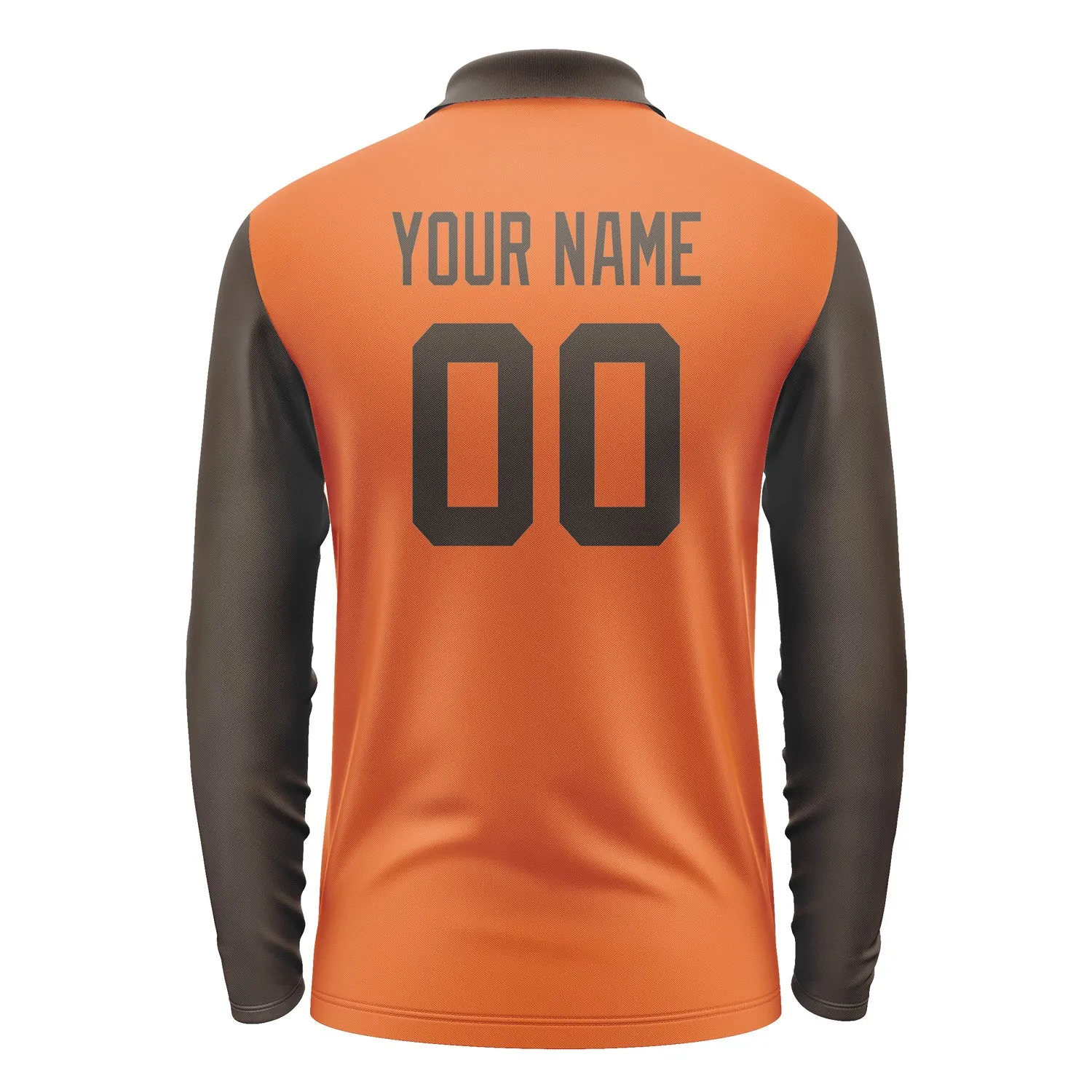 Custom Orange Brown Long Sleeve Polo Shirt sold by Tailorly product image thumbnail 3