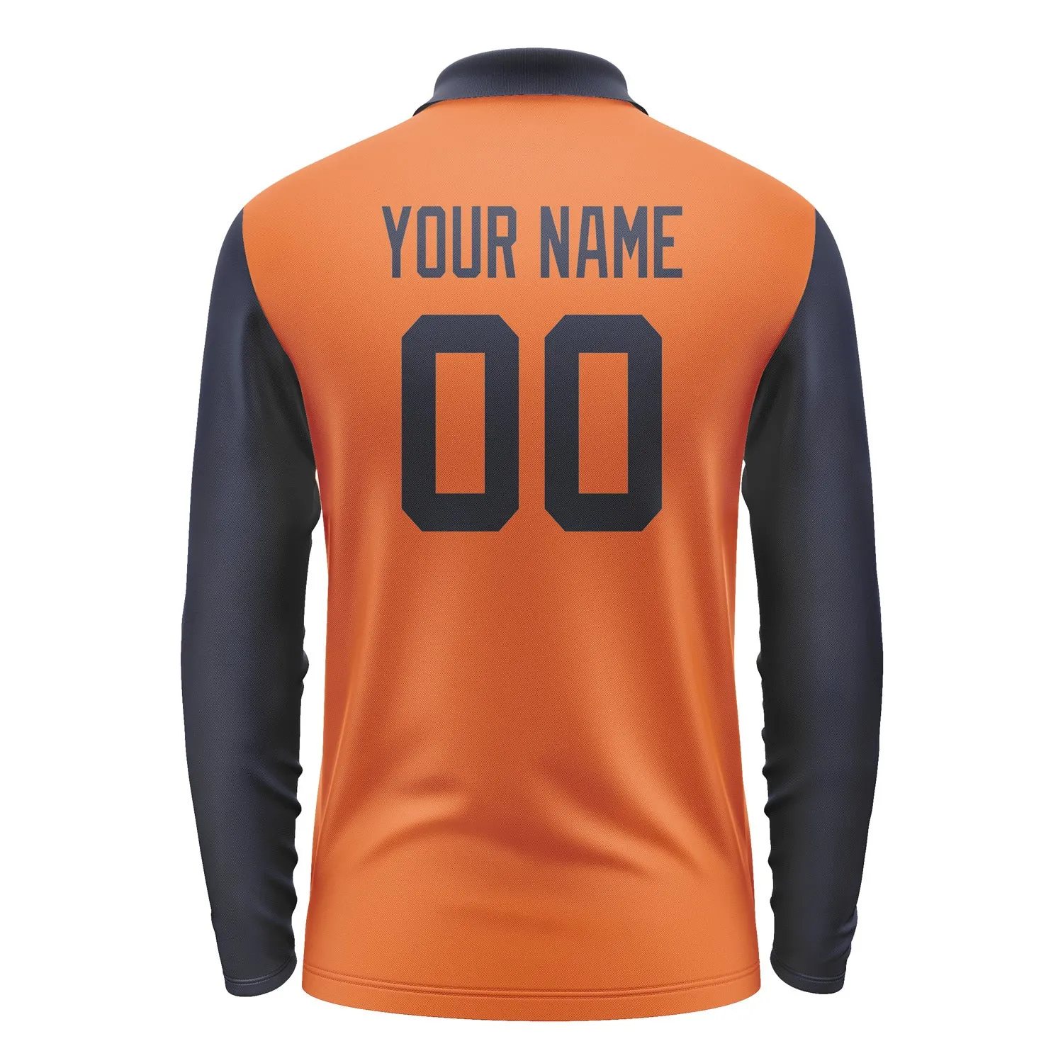 Custom Orange Navy Long Sleeve Polo Shirt sold by Tailorly product image thumbnail 3