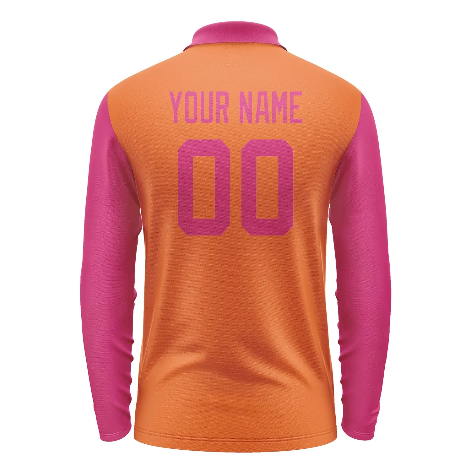 Custom Orange Pink Long Sleeve Polo Shirt sold by Tailorly product image thumbnail 3