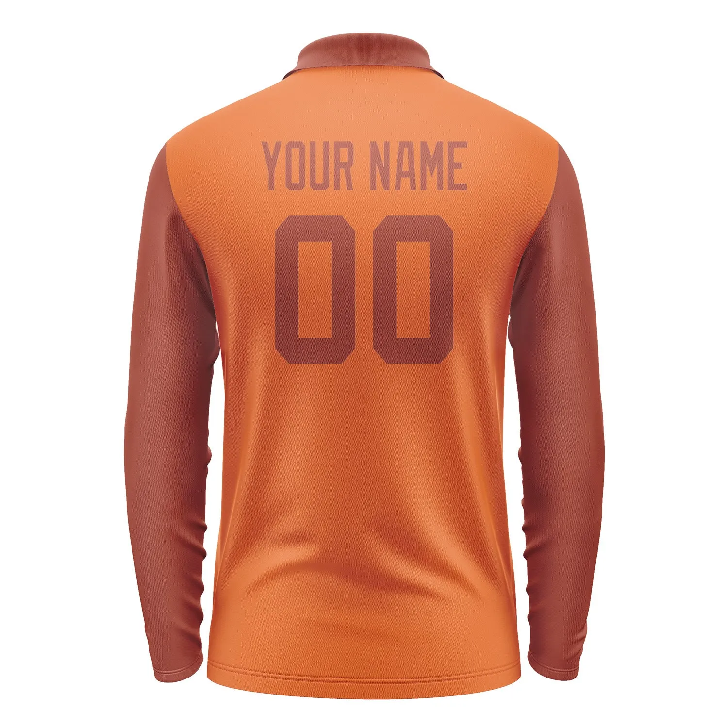 Custom Orange Coral Red Long Sleeve Polo Shirt sold by Tailorly product image thumbnail 3