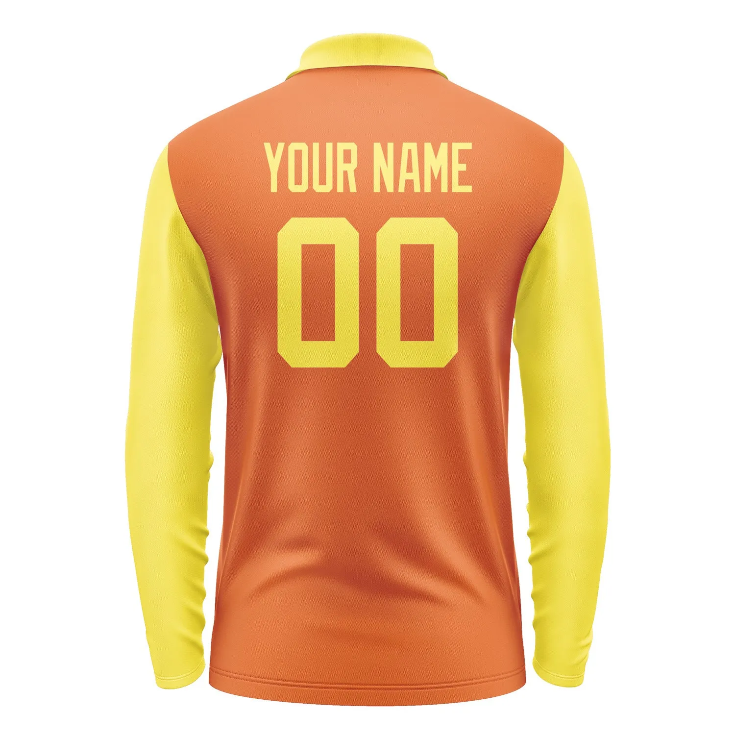 Custom Orange Light Yellow Long Sleeve Polo Shirt sold by Tailorly product image thumbnail 3