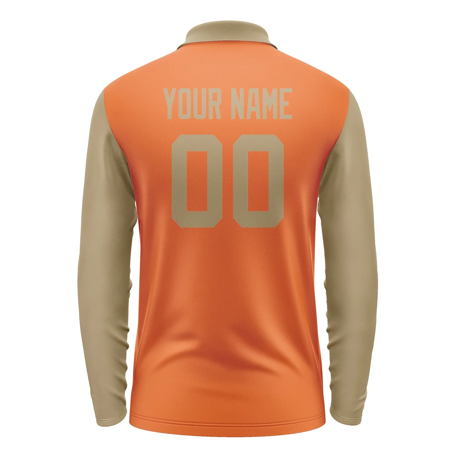 Custom Orange Light Khaki Long Sleeve Polo Shirt sold by Tailorly product image thumbnail 3