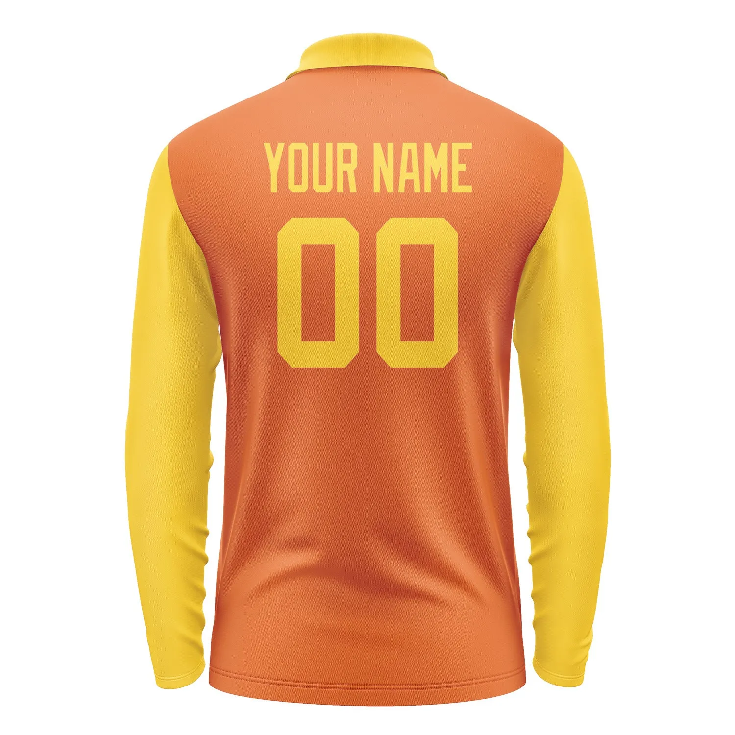 Custom Orange Gold Long Sleeve Polo Shirt sold by Tailorly product image thumbnail 3