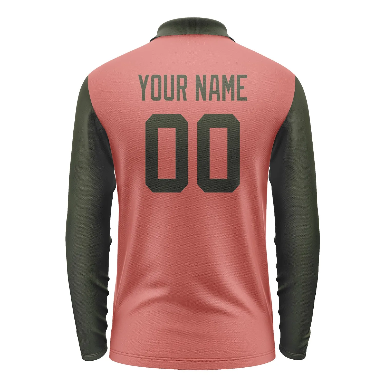 Custom Copper Rose Olive Long Sleeve Polo Shirt sold by Tailorly product image thumbnail 3