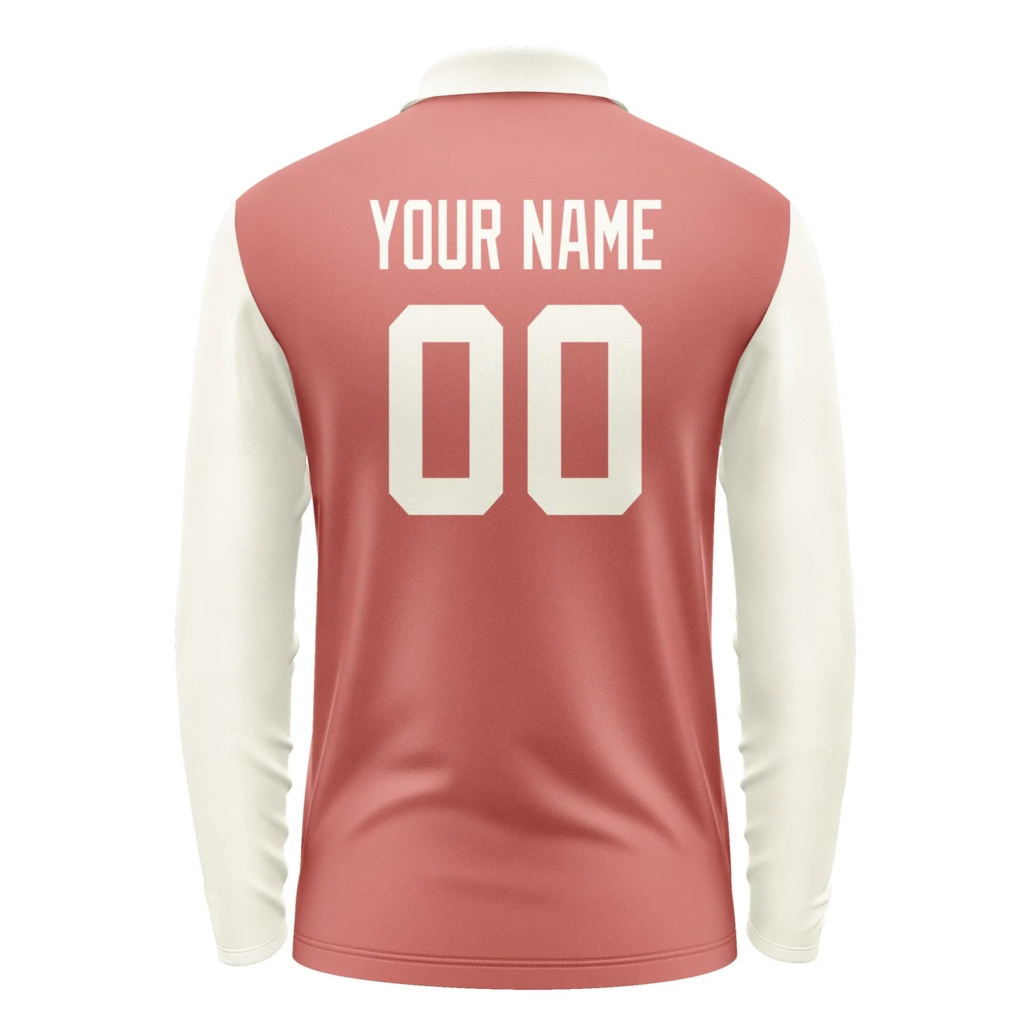 Custom Copper Rose Cream Long Sleeve Polo Shirt sold by Tailorly product image thumbnail 3
