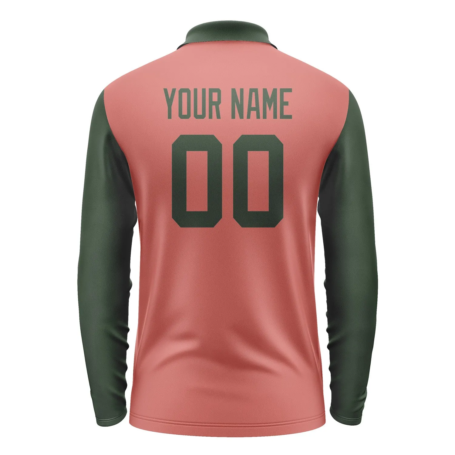 Custom Copper Rose Dark Green Long Sleeve Polo Shirt sold by Tailorly product image thumbnail 3