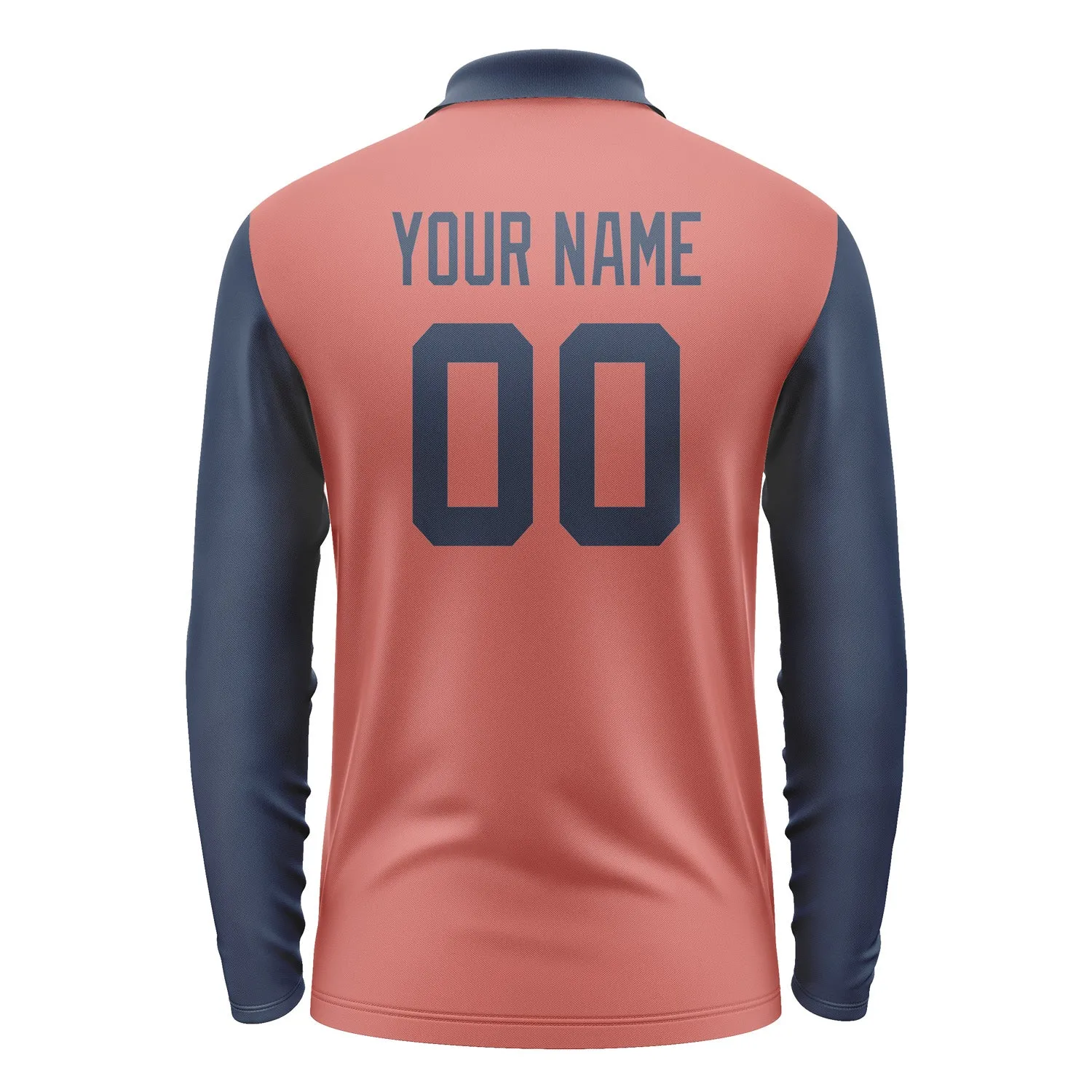 Custom Copper Rose Blue Long Sleeve Polo Shirt sold by Tailorly product image thumbnail 3