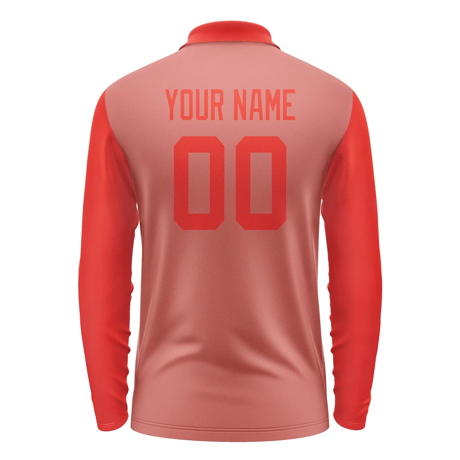 Custom Copper Rose Orange Red Long Sleeve Polo Shirt sold by Tailorly product image thumbnail 3