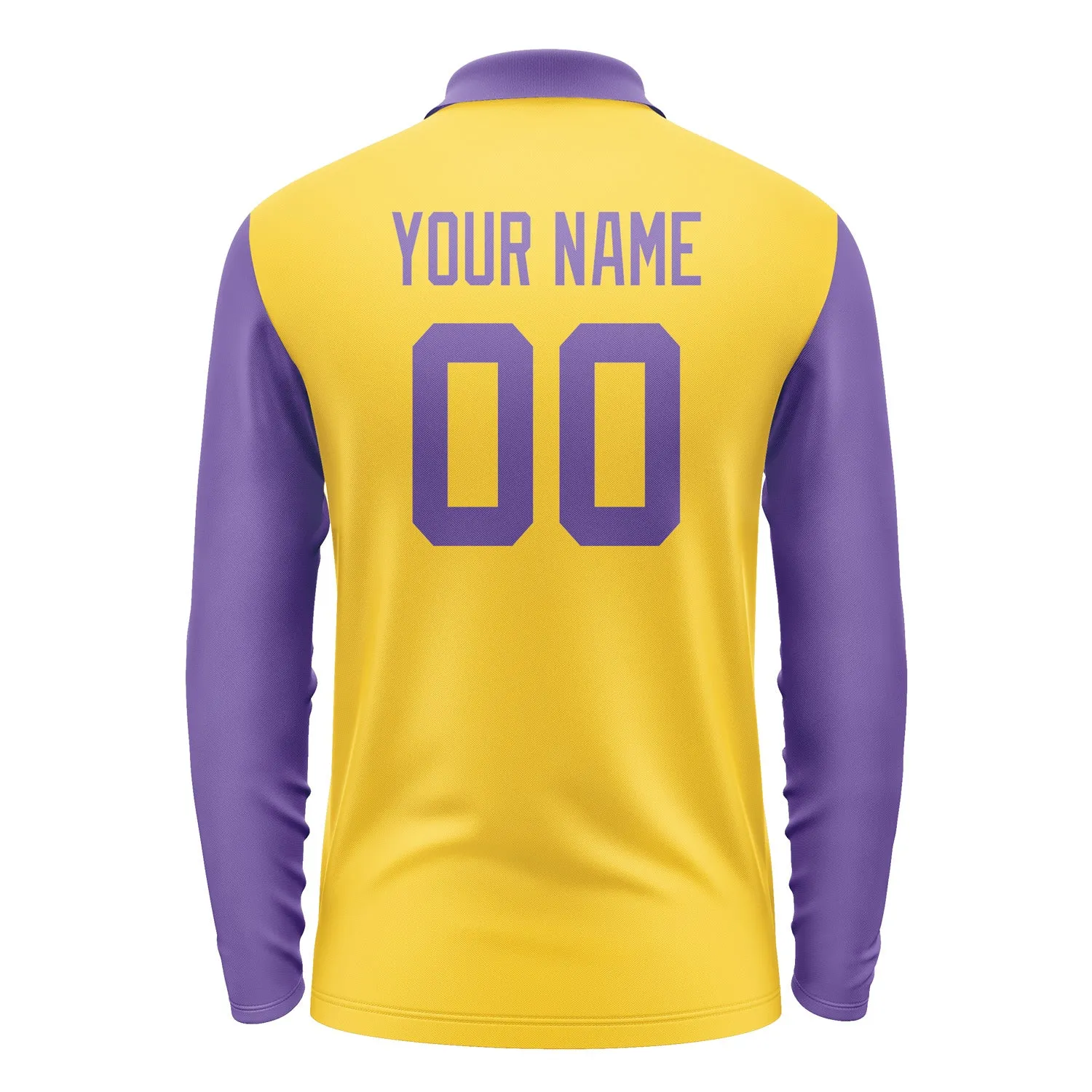 Custom Gold Light Purple Long Sleeve Polo Shirt sold by Tailorly product image thumbnail 3