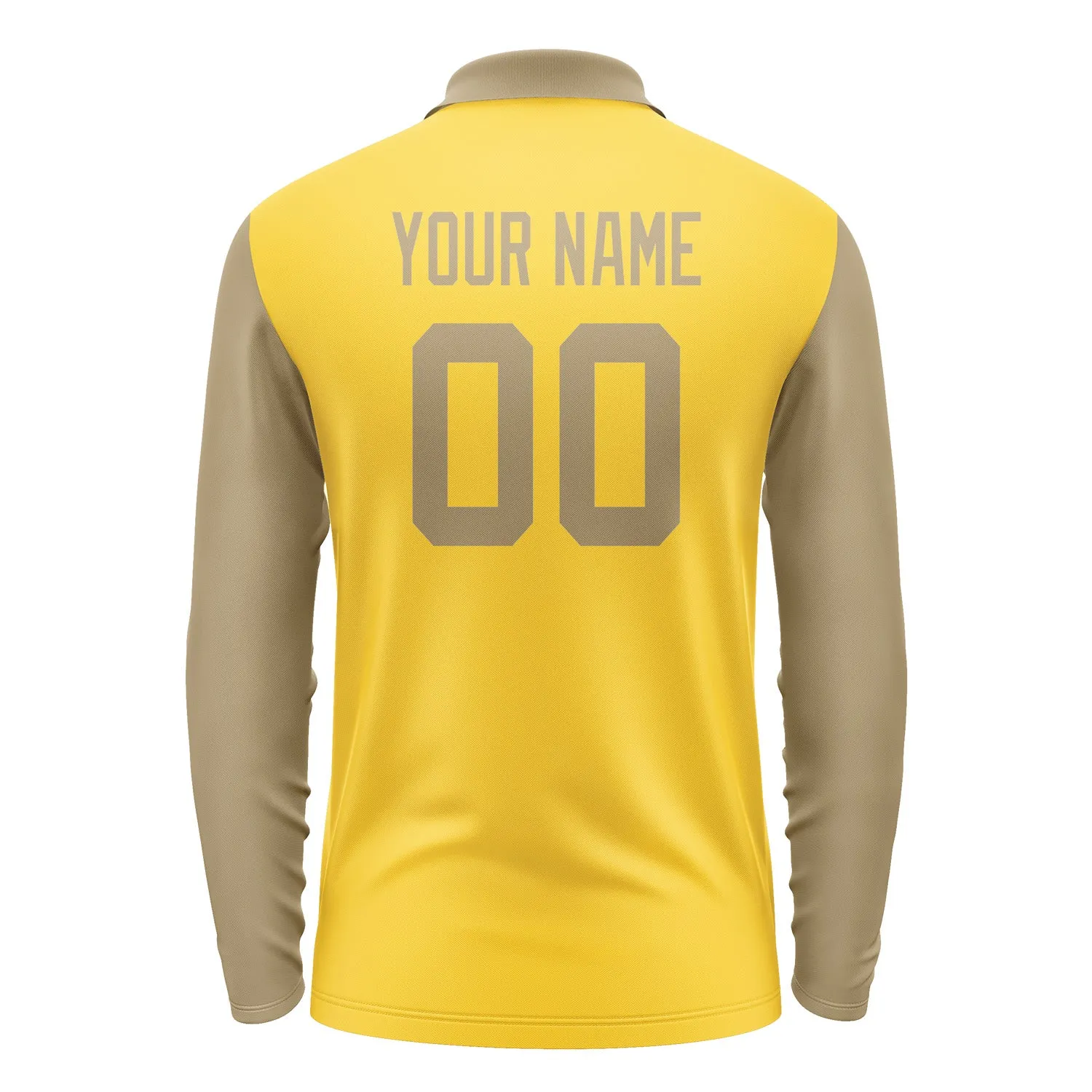 Custom Gold Light Khaki Long Sleeve Polo Shirt sold by Tailorly product image thumbnail 3