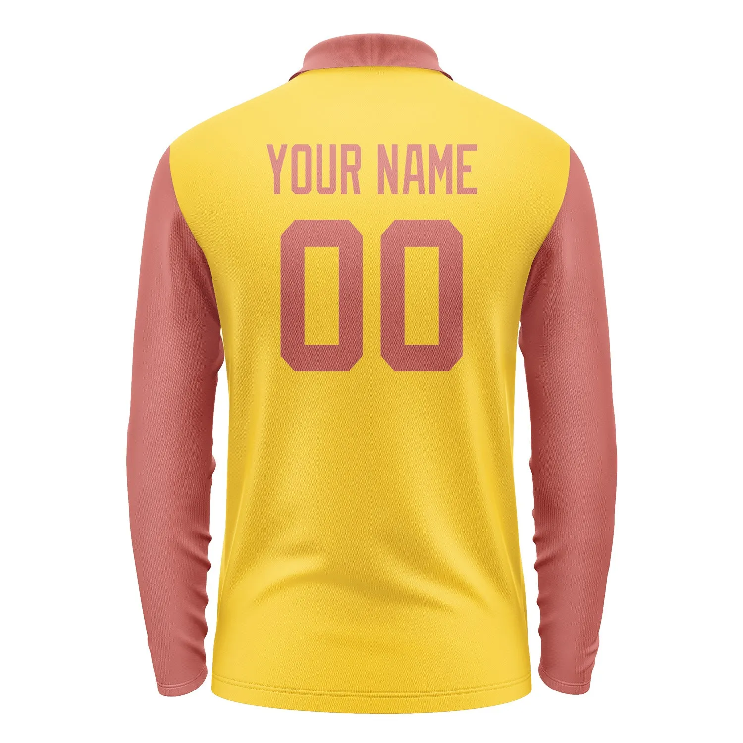 Custom Gold Copper Rose Long Sleeve Polo Shirt sold by Tailorly product image thumbnail 3