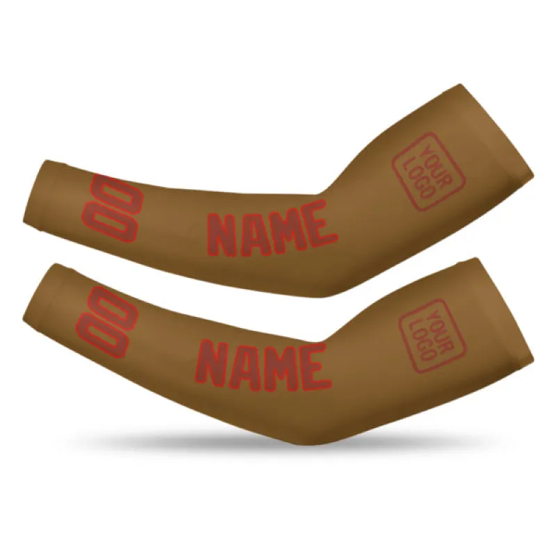 Custom Khaki Coral Red Arm Sleeve made by Tailorly