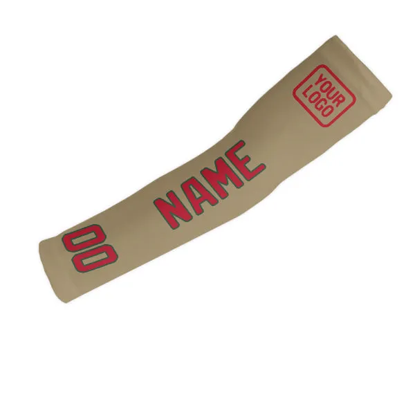 Custom Light Khaki Red Arm Sleeve sold by Tailorly product image thumbnail 2