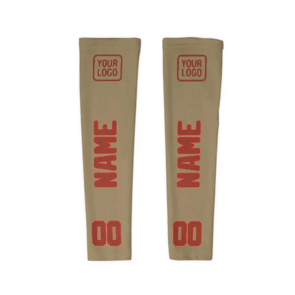 Custom Light Khaki Coral Red Arm Sleeve sold by Tailorly product image thumbnail 4