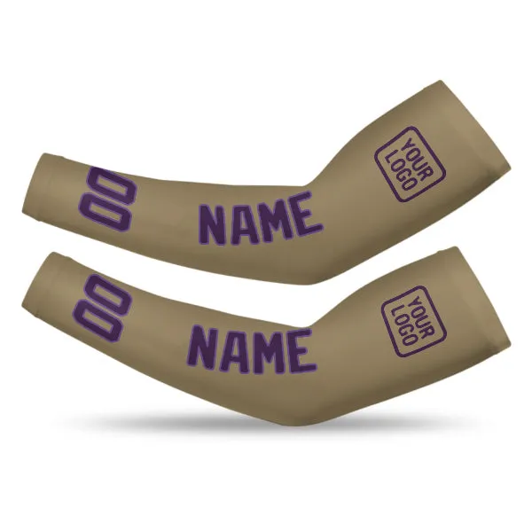 Custom Light Khaki Purple Arm Sleeve sold by Tailorly