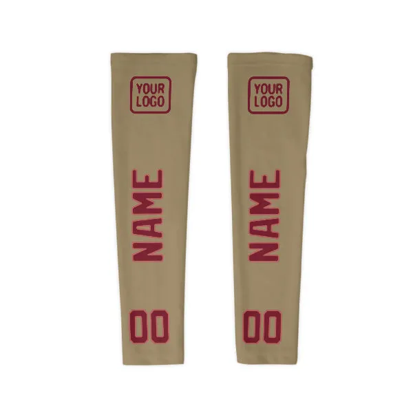 Custom Light Khaki Crimson Red Arm Sleeve sold by Tailorly product image thumbnail 4