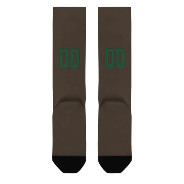 Custom Brown Green Knee-High Sock sold by Tailorly product image thumbnail 3