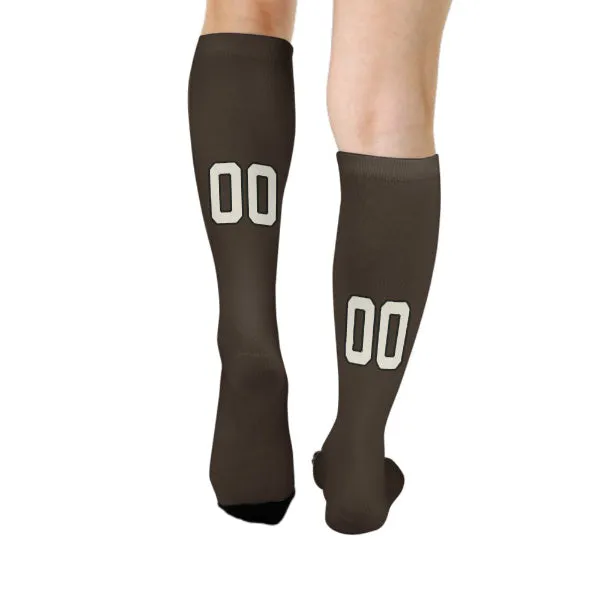 Custom Brown Cream Knee-High Sock sold by Tailorly product image thumbnail 4