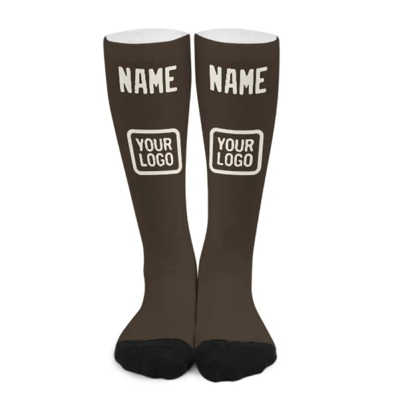 Custom Brown Cream Knee-High Sock sold by Tailorly