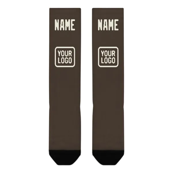 Custom Brown Cream Knee-High Sock sold by Tailorly product image thumbnail 2