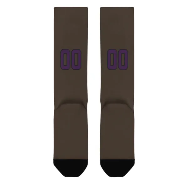 Custom Brown Purple Knee-High Sock sold by Tailorly product image thumbnail 3