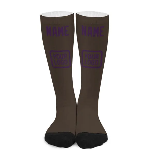 Custom Brown Purple Knee-High Sock sold by Tailorly