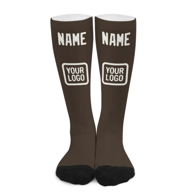 Custom Brown White Knee-High Sock sold by Tailorly