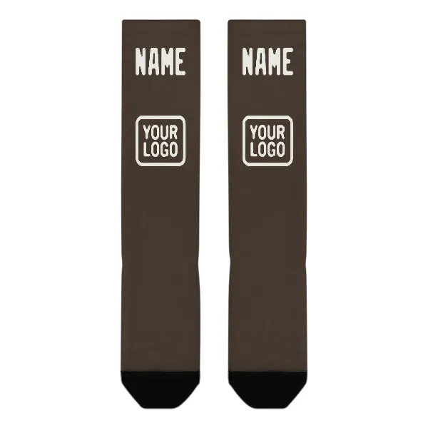 Custom Brown White Knee-High Sock sold by Tailorly product image thumbnail 2