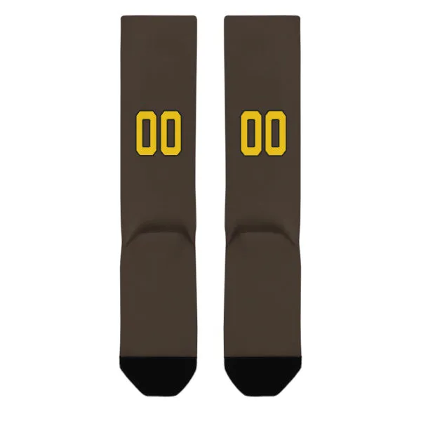 Custom Brown Gold Knee-High Sock sold by Tailorly product image thumbnail 3