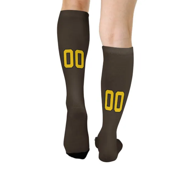 Custom Brown Gold Knee-High Sock sold by Tailorly product image thumbnail 4