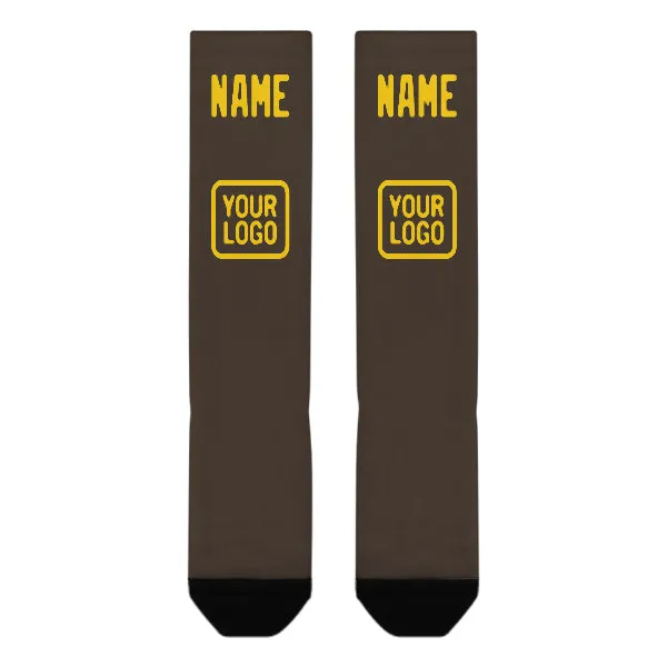 Custom Brown Gold Knee-High Sock sold by Tailorly product image thumbnail 2