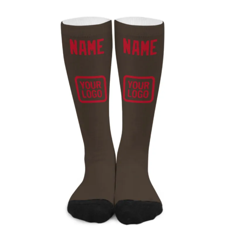 Custom Brown Red Knee-High Sock sold by Tailorly