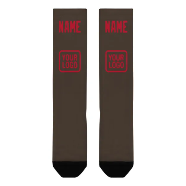 Custom Brown Red Knee-High Sock sold by Tailorly product image thumbnail 2