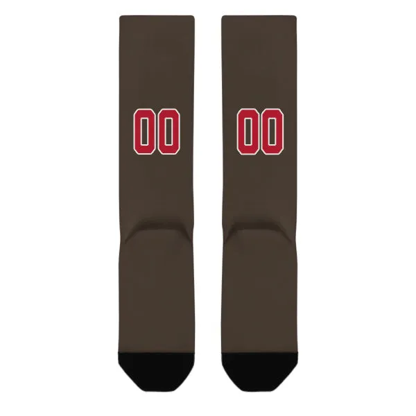 Custom Brown Red Knee-High Sock sold by Tailorly product image thumbnail 3