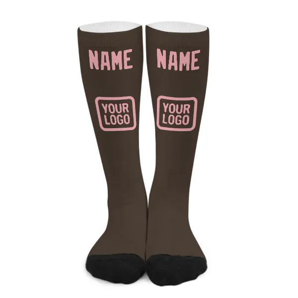 Custom Brown Light Pink Knee-High Sock sold by Tailorly