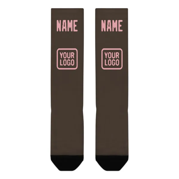 Custom Brown Light Pink Knee-High Sock sold by Tailorly product image thumbnail 2
