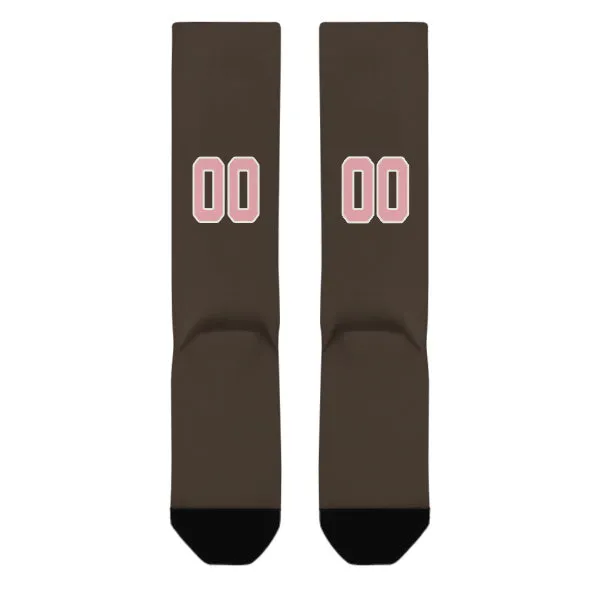 Custom Brown Light Pink Knee-High Sock sold by Tailorly product image thumbnail 3