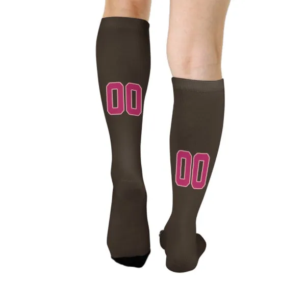 Custom Brown Pink Knee-High Sock sold by Tailorly product image thumbnail 4