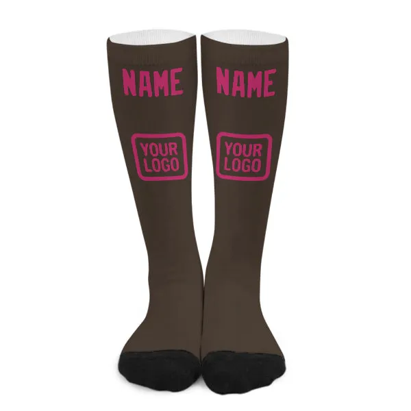 Custom Brown Pink Knee-High Sock sold by Tailorly
