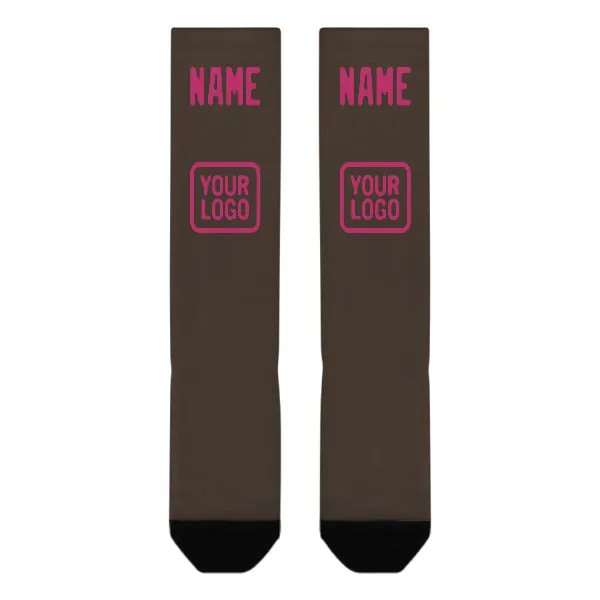 Custom Brown Pink Knee-High Sock sold by Tailorly product image thumbnail 2