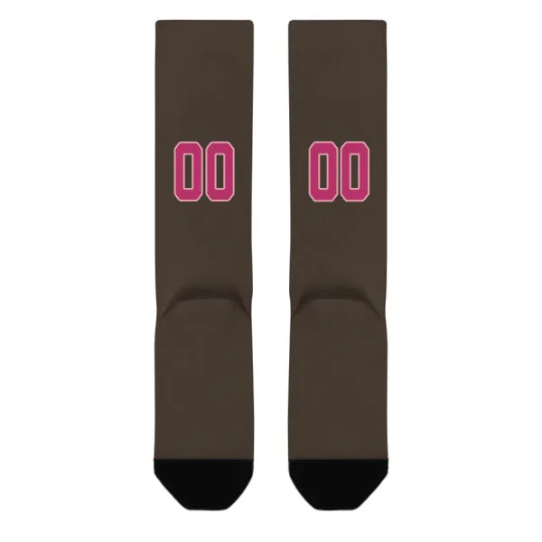 Custom Brown Pink Knee-High Sock sold by Tailorly product image thumbnail 3
