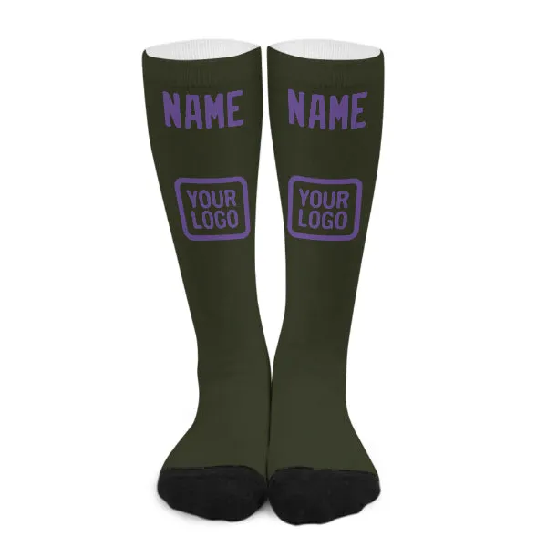 Custom Olive Light Purple Knee-High Sock sold by Tailorly